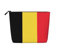 SamLng Drapeau de la Belgique Organisateur de Toilette Polyvalent : Faux Chanvre Trousse de Maquillage - Trousse de Toilette Voyage Cosmétique Maquillage Accessoires Pochette, Noir, Taille Unique