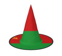 SamLng Drapeau de la Biélorussie Halloween Chapeau de sorcière pour adultes - Chapeau de fête pour bal masqué, carnaval, cosplay - Corne pointue décorative