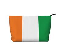 SamLng Drapeau de la Côte d'Ivoire Trousse de Maquillage en Velours Côte d'Ivoire - Organisateur de Cosmétique et de Toilette - Pochette Pratique pour Maquillage Femme - Noir, Taille Unique