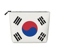 SamLng Drapeau de la République de Corée - Organisateur de toilette polyvalent : faux chanvre - Trousse de toilette de voyage - Accessoires de maquillage cosmétique - Noir - Taille unique