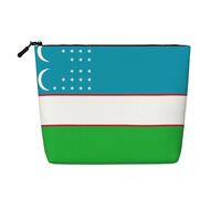 SamLng Drapeau de la République d'Ouzbékistan Polyvalent Organisateur de Toilette : Faux Chanvre Trousse de Maquillage - Trousse de Toilette Voyage Cosmétique Maquillage Accessoires Pochette, Noir