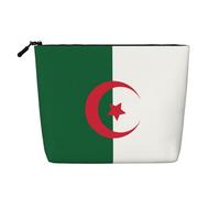 SamLng Drapeau de l'Algérie Organisateur de Toilette Polyvalent : Faux Chanvre Trousse de Maquillage Trousse de Toilette Voyage Trousse de Toilette Cosmétique Maquillage Accessoires Pochette