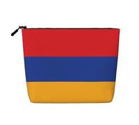 SamLng Drapeau de l'Arménie Organisateur de Toilette Polyvalent : Faux Chanvre Trousse de Maquillage Trousse de Toilette Voyage Trousse de Toilette Cosmétique Accessoires de Maquillage Pochette, Noir