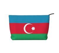 SamLng Drapeau de l'Azerbaïdjan Trousse de maquillage en velours côtelé avec fermeture éclair - Pochette pratique pour le maquillage des femmes - Noir, taille unique
