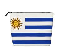 SamLng Drapeau de l'Uruguay Organisateur de toilette polyvalent : faux chanvre trousse de maquillage - Trousse de toilette de voyage, trousse d'accessoires de maquillage, noir, taille unique