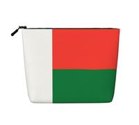 SamLng Drapeau de Madagascar Organiseur de toilette polyvalent : faux chanvre Trousse de toilette de voyage, trousse de toilette pour accessoires de maquillage, noir, taille unique
