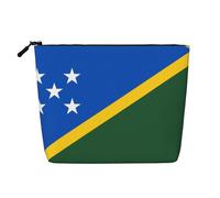 SamLng Drapeau des îles Salomon Organisateur de toilette polyvalent : faux chanvre trousse de maquillage - Trousse de toilette de voyage, trousse d'accessoires de maquillage cosmétiques, noir, taille
