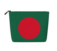 SamLng Drapeau du Bangladesh Organisateur de toilette polyvalent : faux chanvre trousse de maquillage - Trousse de toilette de voyage, trousse d'accessoires de maquillage, noir, taille unique