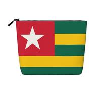 SamLng Drapeau du Togo Organisateur de toilette polyvalent : faux chanvre trousse de maquillage - Trousse de toilette de voyage, trousse d'accessoires de maquillage cosmétiques, noir, taille unique