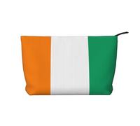SamLng Flag of Cote d'Ivoire Trousse de maquillage en velours côtelé avec fermeture éclair - Trousse pratique pour le maquillage des femmes, noir, taille unique