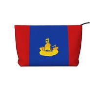 SamLng Flag of Kostroma Trousse de maquillage en velours côtelé avec fermeture éclair - Pochette pratique pour le maquillage des femmes - Noir - Taille unique