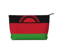 SamLng Flag of Malawi Trousse de maquillage en velours côtelé avec fermeture éclair - Pochette pratique pour le maquillage des femmes - Noir - Taille unique
