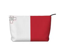 SamLng Flag of Malta Trousse de maquillage en velours côtelé avec fermeture éclair - Pochette pratique pour le maquillage des femmes - Noir, taille unique
