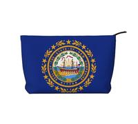 SamLng Flag of New Hampshire Trousse de maquillage en velours côtelé avec fermeture éclair - Pochette pratique pour le maquillage des femmes - Noir, taille unique
