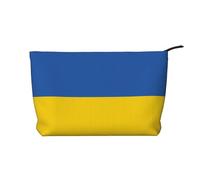 SamLng Flag of Ukraine Trousse de maquillage en velours côtelé avec fermeture éclair - Pochette pratique pour le maquillage des femmes - Noir - Taille unique