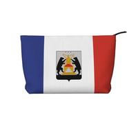 SamLng Flag of Veliky Novgorod Trousse de maquillage en velours côtelé avec fermeture éclair - Trousse pratique pour le maquillage des femmes, noir, taille unique