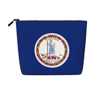 SamLng Flag of Virginia Organiseur de toilette polyvalent : faux chanvre - Trousse de toilette de voyage pour accessoires de maquillage, noir, taille unique