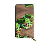 SamLng Funny Frogs Print Long Clutch Wallet for Women - Fashion and Lightweight Waterproof Leather Wallet, Black, One Size, Noir , Taille unique