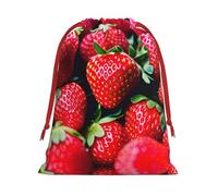 SamLng Grand sac cadeau avec cordon de serrage - Fraise fraîche Parfait pour Noël, les vacances et les fêtes - Sacs à bonbons et sacs à friandises