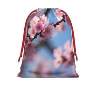 SamLng Grand sac cadeau avec cordon de serrage - Magnifiques fleurs de cerisier parfait pour Noël, les vacances et les fêtes - Sacs à bonbons et sacs à friandises