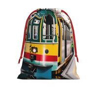 SamLng Grand sac cadeau avec cordon de serrage - Tram Lisbonne Parfait pour Noël, les vacances et les fêtes - Sacs à bonbons et sacs à friandises