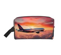 SamLng Grande trousse de maquillage de voyage - Avion Sunsets Sky Full Print Design, organisateur de toilette portable, pochette multi-usage pour maquillage, blanc, taille unique, Blanc, One Size