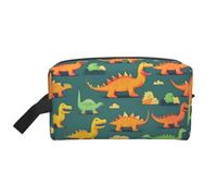 SamLng Grande trousse de maquillage de voyage - beaucoup de petits dinosaures à imprimé complet, organiseur de toilette portable, pochette multi-usage pour le maquillage, blanc, taille unique, Blanc