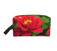 SamLng Grande trousse de maquillage de voyage - Belle fleur rouge pleine impression design, organisateur de toilette portable, pochette multi-usage pour maquillage, blanc, taille unique, blanc, Taille