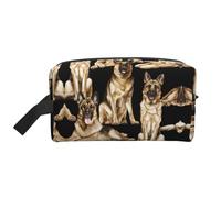 SamLng Grande trousse de maquillage de voyage - Berger Allemand - Motif imprimé complet - Organiseur de toilette portable - Pochette multi-usage pour le maquillage - Blanc, taille unique, Blanc, One