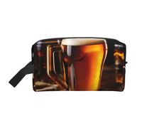 SamLng Grande trousse de maquillage de voyage - Bière Pleine impression Design, organisateur de toilette portable, pochette multi-usage pour maquillage, blanc, One Size