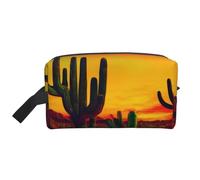 SamLng Grande trousse de maquillage de voyage - Cactus dans le désert - Motif imprimé complet - Organiseur de toilette portable - Pochette multi-usage pour le maquillage - Blanc - Taille unique, Blanc