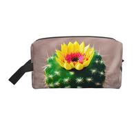 SamLng Grande trousse de maquillage de voyage - Cactus en fleurs - Design imprimé complet - Organiseur de toilette portable - Pochette multi-usage pour le maquillage, blanc, One Size