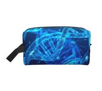 SamLng Grande trousse de maquillage de voyage - Chaîne ADN Photo Full Print Design, organisateur de toilette portable, pochette multi-usage pour le maquillage, blanc, One Size