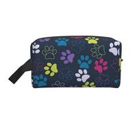 SamLng Grande trousse de maquillage de voyage - Design mignon patte de chien pleine impression, organisateur de toilette portable, pochette multi-usage pour le maquillage, blanc, taille unique, blanc