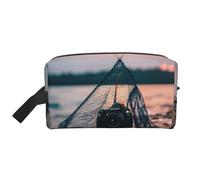 SamLng Grande trousse de maquillage de voyage - Filet de pêche en forme d'étoile de mer, design complet, organisateur de toilette portable, pochette multi-usage pour le maquillage, blanc, One Size