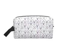 SamLng Grande trousse de maquillage de voyage - Flèches de chasse Triangles Cerf Full Print Design, organisateur de toilette portable, pochette multi-usage pour maquillage, blanc, taille unique, blanc