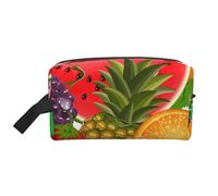 SamLng Grande trousse de maquillage de voyage - Fruits frais ananas pleine impression design, organisateur de toilette portable, pochette multi-usage pour maquillage, blanc, taille unique, Blanc, One