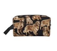 SamLng Grande trousse de maquillage de voyage - Golden Retrievers Full Print Design, organisateur de toilette portable, pochette multi-usage pour le maquillage, blanc, One Size