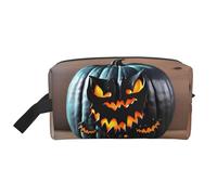 SamLng Grande trousse de maquillage de voyage - Halloween chauve-souris citrouille design plein imprimé, organisateur de toilette portable, pochette multi-usage pour maquillage, blanc, One Size