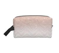 SamLng Grande trousse de maquillage de voyage - Joli motif pailleté avec imprimé complet, organiseur de toilette portable, pochette multi-usage pour le maquillage, blanc, taille unique, Blanc, One