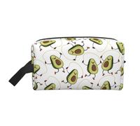 SamLng Grande trousse de maquillage de voyage - Motif avocats de dessin animé amusant - Organiseur de toilette portable - Pochette multi-usage pour le maquillage - Blanc - Taille unique - Blanc