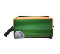 SamLng Grande trousse de maquillage de voyage - Motif baseball imprimé complet, organiseur de toilette portable, pochette multi-usage pour maquillage, blanc, taille unique, Blanc, One Size