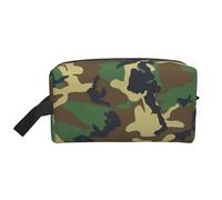 SamLng Grande trousse de maquillage de voyage - Motif camouflage militaire vert - Organiseur de toilette portable - Multi-usage pour le maquillage, blanc, One Size