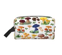 SamLng Grande trousse de maquillage de voyage - Motif champignon japonais - Organiseur de toilette portable - Multi-usage pour maquillage, blanc, One Size