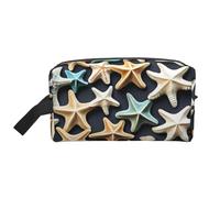 SamLng Grande trousse de maquillage de voyage - Motif coquillages et étoiles de mer - Organiseur de toilette portable - Multi-usage - Blanc - Taille unique, Blanc, One Size