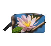 SamLng Grande trousse de maquillage de voyage - Motif fleur d'amandier rose - Organiseur de toilette portable - Pochette multi-usage pour le maquillage - Blanc - Taille unique, Blanc, One Size