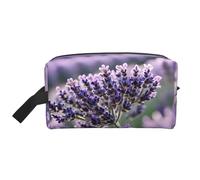 SamLng Grande trousse de maquillage de voyage - Motif fleur de lavande - Organiseur de toilette portable - Multi-usage - Blanc - Taille unique, Blanc, One Size