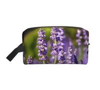 SamLng Grande trousse de maquillage de voyage - Motif fleur de lavande - Organiseur de toilette portable - Pochette multi-usage pour le maquillage - Blanc - Taille unique, blanc, Taille unique