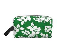 SamLng Grande trousse de maquillage de voyage - Motif floral hawaïen - Organiseur de toilette portable - Multi-usage - Blanc - Taille unique, Blanc, One Size