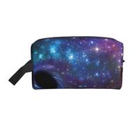 SamLng Grande trousse de maquillage de voyage - Motif galaxie pleine impression - Organiseur de toilette portable - Pochette multi-usage pour maquillage - Blanc - Taille unique, Blanc, One Size